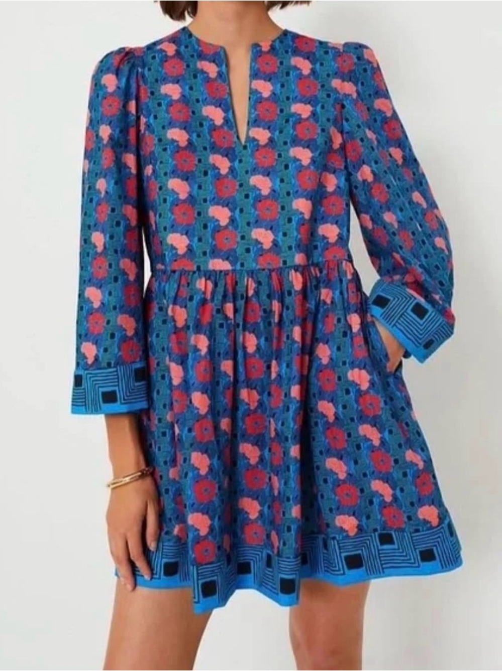 Tuckernuck Blue Floral Mini Dress - new with tags, size L